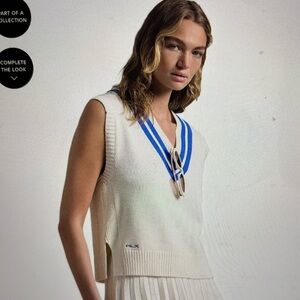 RLX Ralph Lauren White V-Neck Sweater